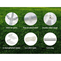 Thumbnail for Instahut Gazebo 3x6 Outdoor Marquee Side Wall Party Wedding Tent Camping White - Outdoor Immersion