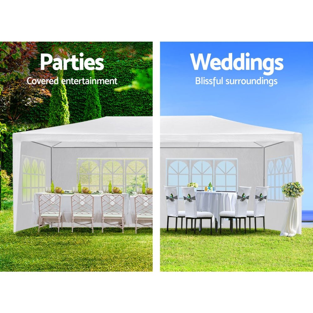 Instahut Gazebo 3x6 Outdoor Marquee Side Wall Party Wedding Tent Camping White - Outdoor Immersion