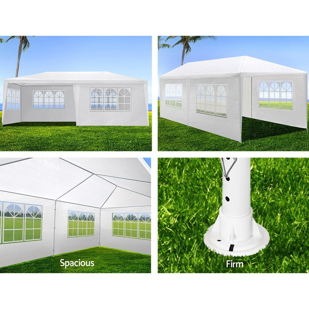 Instahut Gazebo 3x6 Outdoor Marquee Side Wall Party Wedding Tent Camping White - Outdoor Immersion