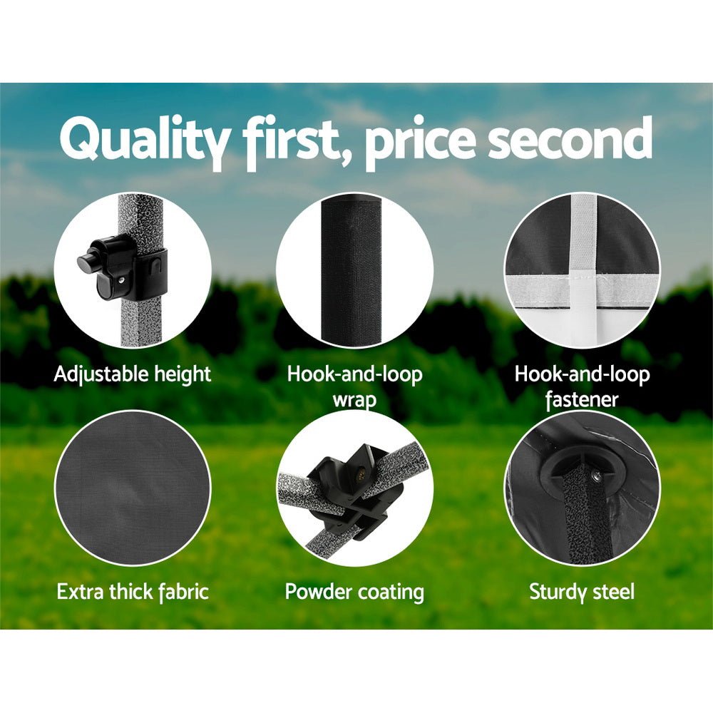 Instahut Gazebo 3x6 Pop Up Marquee Folding Tent Wedding Gazebos Camping Outdoor Shade Canopy Black - Outdoor Immersion