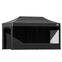 Thumbnail for Instahut Gazebo 3x6 Pop Up Marquee Folding Tent Wedding Gazebos Camping Outdoor Shade Canopy Black - Outdoor Immersion