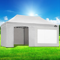 Thumbnail for Instahut Gazebo 3x6 Pop Up Marquee Folding Tent Wedding Gazebos Camping Outdoor Shade Canopy White - Outdoor Immersion