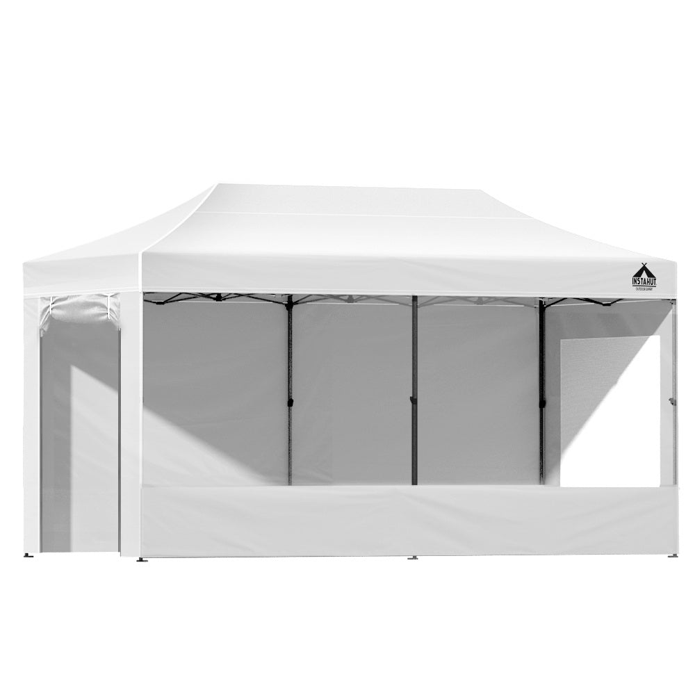 Instahut Gazebo 3x6 Pop Up Marquee Folding Tent Wedding Gazebos Camping Outdoor Shade Canopy White - Outdoor Immersion