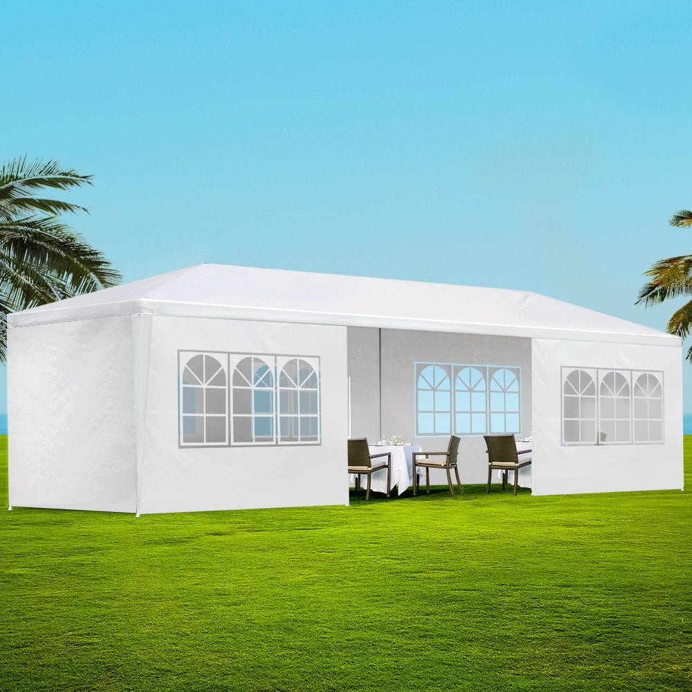 Instahut Gazebo 3x9 Outdoor Marquee Gazebos Wedding Party Camping Tent 8 Wall Panels - Outdoor Immersion