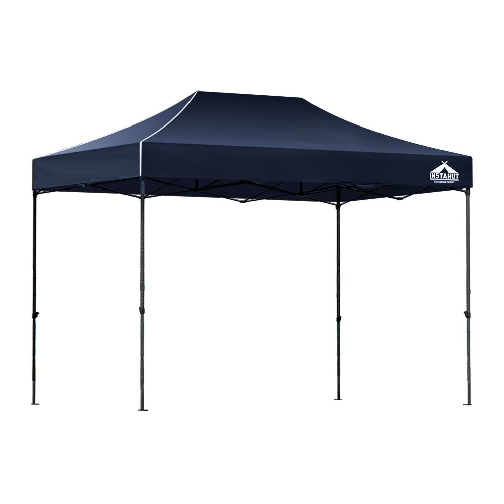 Instahut Gazebo Pop Up 3x4.5m w/Base Podx4 Marquee Folding Outdoor Wedding Camping Tent Shade Canopy Navy - Outdoor Immersion