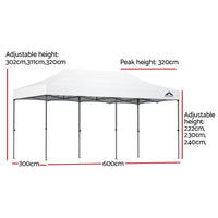 Thumbnail for Instahut Gazebo Pop Up 3x6m w/Base Podx4 Marquee Folding Outdoor Wedding Camping Tent Shade Canopy White - Outdoor Immersion