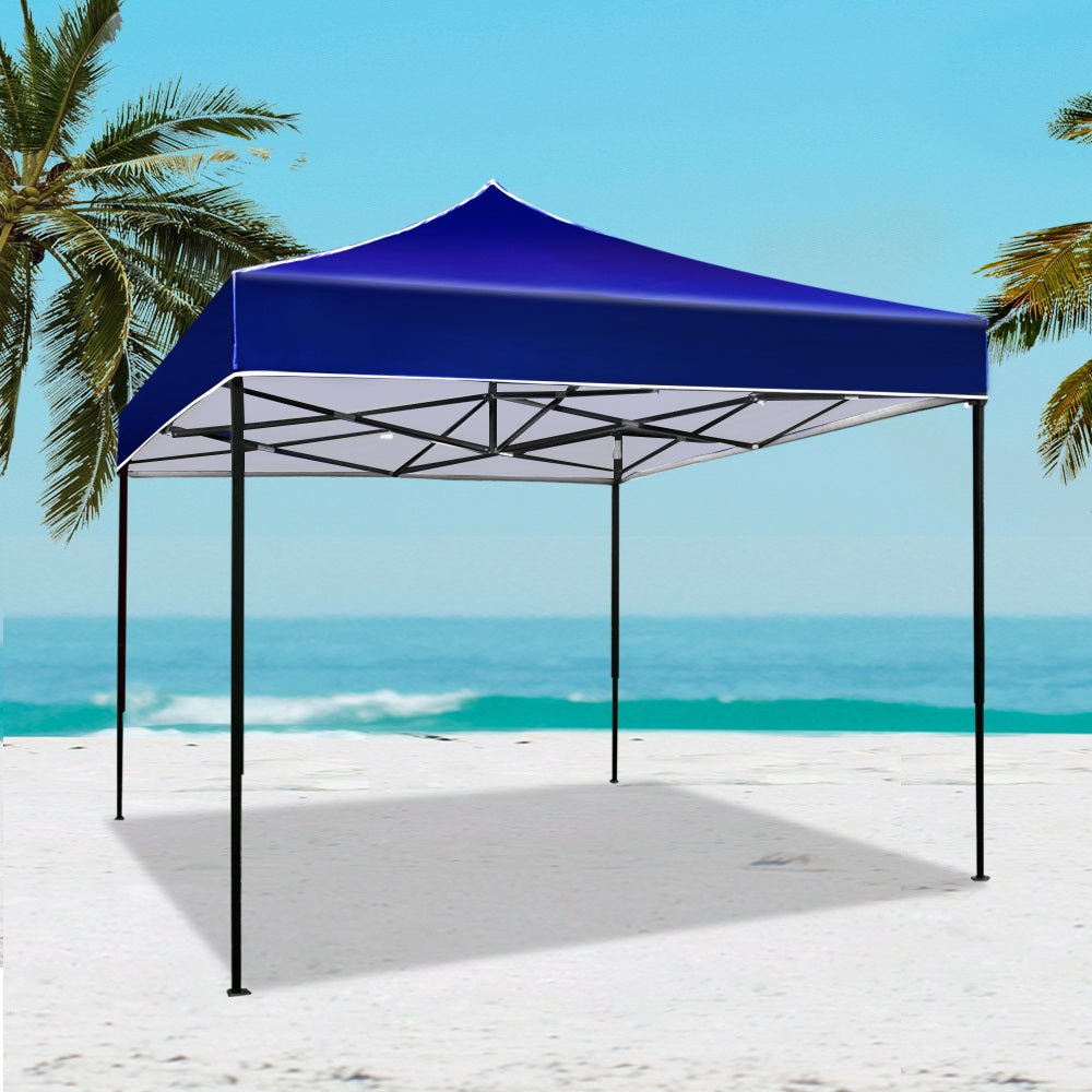 Instahut Gazebo Pop Up Marquee 3x3 Outdoor Tent Folding Wedding Gazebos Blue - Outdoor Immersion