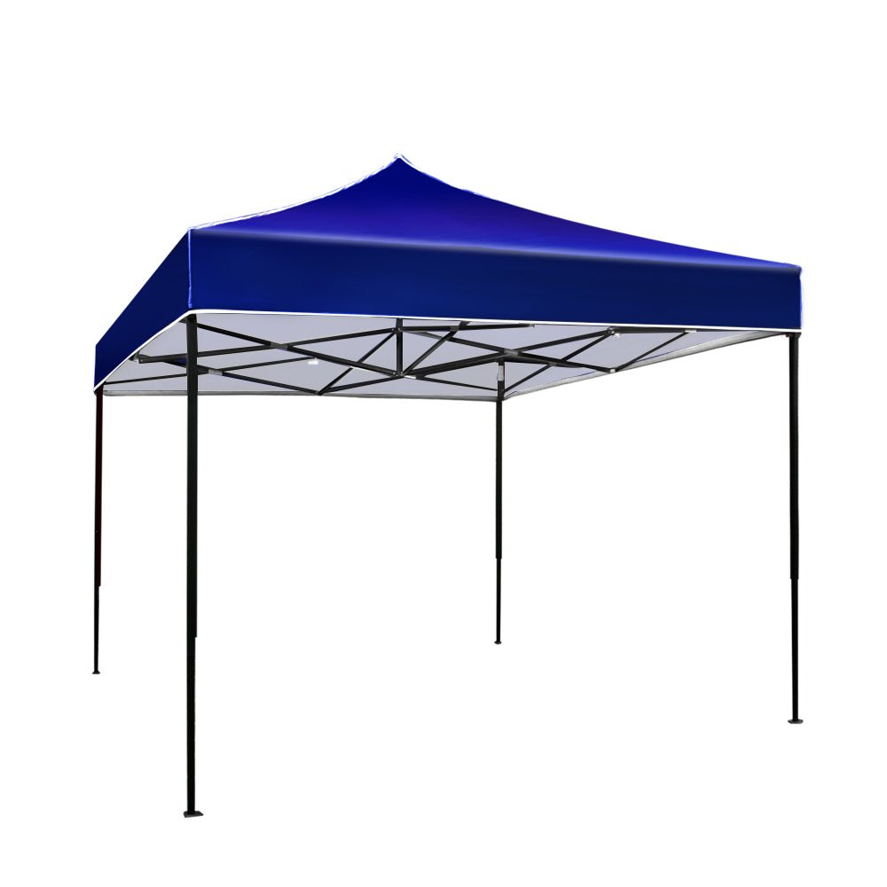 Instahut Gazebo Pop Up Marquee 3x3 Outdoor Tent Folding Wedding Gazebos Blue - Outdoor Immersion