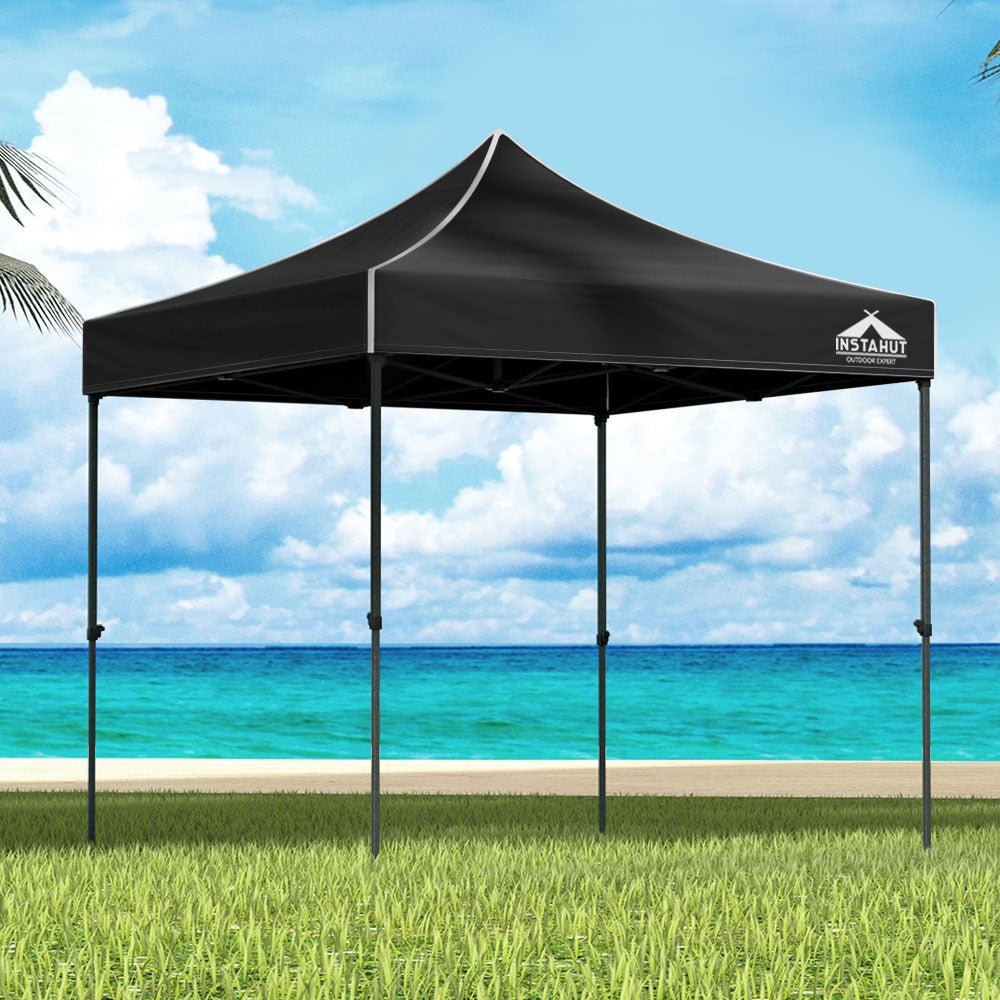 Instahut Gazebo Pop Up Marquee 3x3 Outdoor Wedding Base Pod Kit Black - Outdoor Immersion