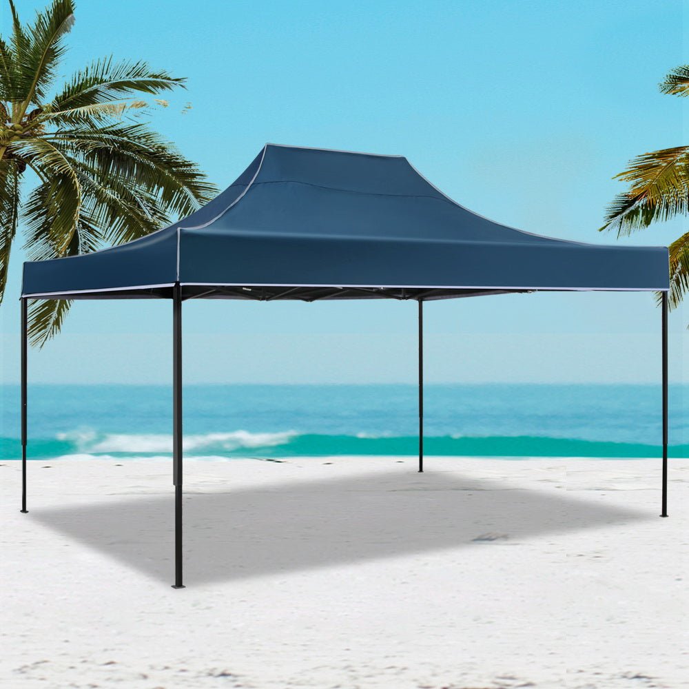 Instahut Gazebo Pop Up Marquee 3x4.5 Outdoor Tent Folding Wedding Gazebos Navy - Outdoor Immersion