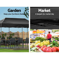 Thumbnail for Instahut Gazebo Pop Up Marquee 3x6m Folding Tent Wedding Outdoor Camping Canopy Gazebos Shade Black - Outdoor Immersion