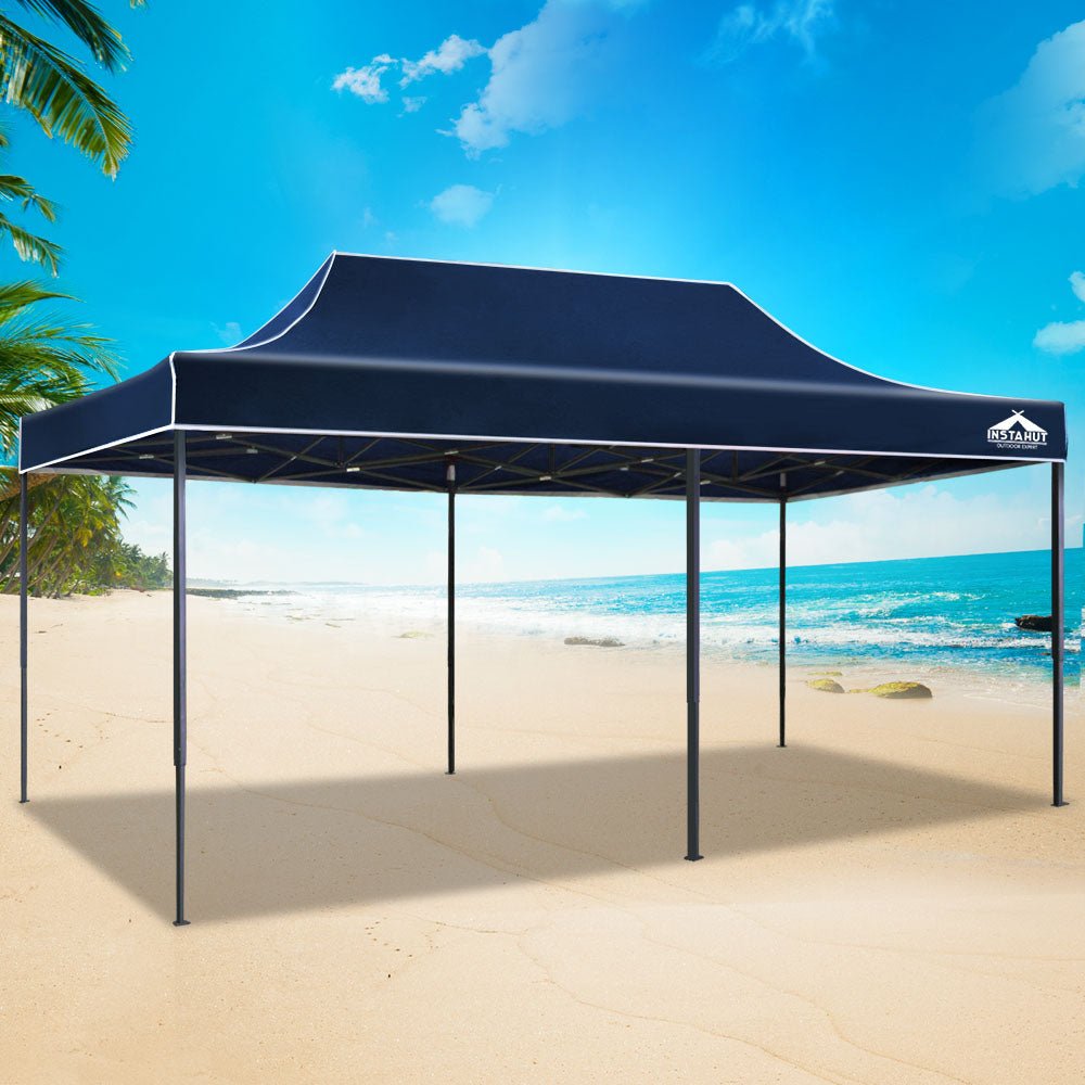 Instahut Gazebo Pop Up Marquee 3x6m Folding Tent Wedding Outdoor Camping Canopy Gazebos Shade Navy - Outdoor Immersion