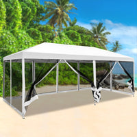 Thumbnail for Instahut Gazebo Pop Up Marquee 3x6m Wedding Mesh Side Wall Outdoor Gazebos White - Outdoor Immersion