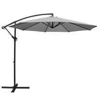 Thumbnail for Instahut Outdoor Umbrella 3M Cantilever Beach Garden Grey - Outdoor Immersion