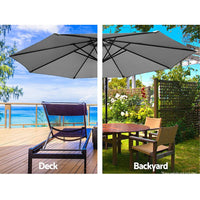 Thumbnail for Instahut Outdoor Umbrella 3M Cantilever Beach Garden Grey - Outdoor Immersion