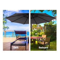 Thumbnail for Instahut Outdoor Umbrella 3M Cantilever Beach Garden Patio Charcoal - Outdoor Immersion