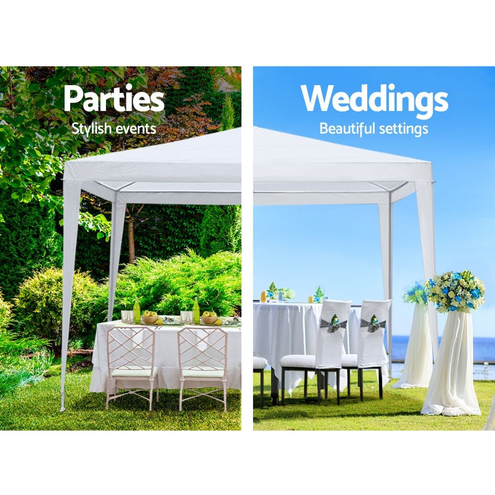 Instahut Wedding Gazebo Outdoor Marquee Party Tent Event Canopy Camping 3x3 White - Outdoor Immersion