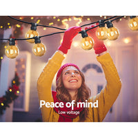 Thumbnail for Jingle Jollys 50m LED Festoon String Lights 50 Bulbs Kits Wedding Party Christmas G80 - Outdoor Immersion