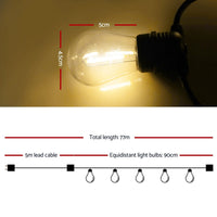 Thumbnail for Jingle Jollys 77m LED Festoon String Lights 80 Bulbs Kits Wedding Party Christmas S14 - Outdoor Immersion