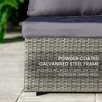 Thumbnail for LONDON RATTAN 4 Piece 3 Seater Modular Outdoor Lounge Setting incl. Coffee Table, Grey - Outdoor Immersion