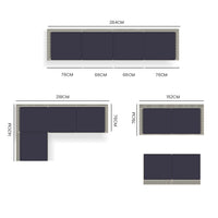 Thumbnail for LONDON RATTAN 4 Seater Modular Outdoor Lounge Sofa Setting, Grey - Outdoor Immersion