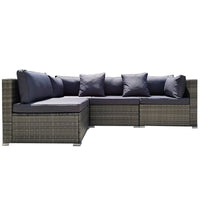 Thumbnail for LONDON RATTAN 4 Seater Modular Outdoor Lounge Sofa Setting, Grey - Outdoor Immersion