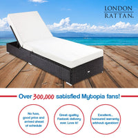 Thumbnail for LONDON RATTAN Wicker Premium Outdoor Sun Lounge Pool Furniture Bed - Outdoor Immersion