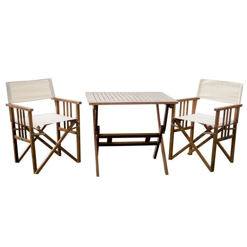 Maculata folding table and 2 director chairs - Outdoor Immersion