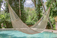 Thumbnail for Mayan Legacy Queen Size Super Nylon Mexican Hammock in Cream Colour - Outdoor Immersion