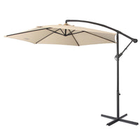 Thumbnail for Milano 3M Outdoor Umbrella Cantilever With Protective Cover Patio Garden Shade - Beige - Outdoor Immersion