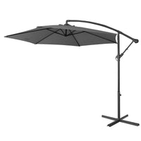 Thumbnail for Milano 3M Outdoor Umbrella Cantilever With Protective Cover Patio Garden Shade - Charcoal - Outdoor Immersion