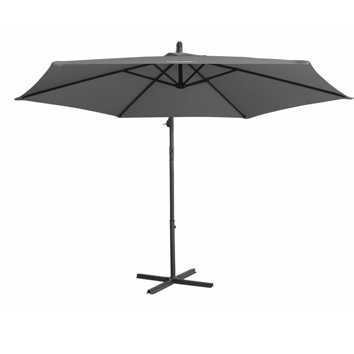 Milano 3M Outdoor Umbrella Cantilever With Protective Cover Patio Garden Shade - Charcoal - Outdoor Immersion
