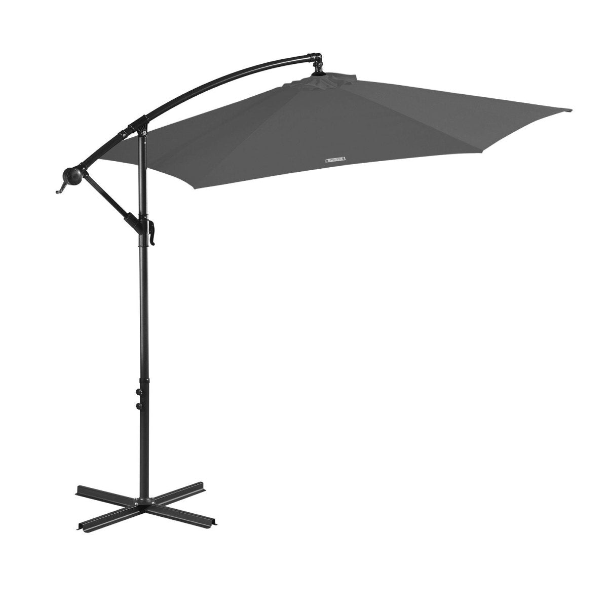 Milano 3M Outdoor Umbrella Cantilever With Protective Cover Patio Garden Shade - Charcoal - Outdoor Immersion