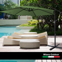 Thumbnail for Milano 3M Outdoor Umbrella Cantilever With Protective Cover Patio Garden Shade - Green - Outdoor Immersion