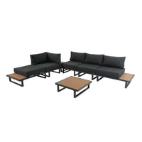 Thumbnail for Modern Outdoor 7 Piece Lounge Set with Slatted Polywood Design Tables - Outdoor Immersion