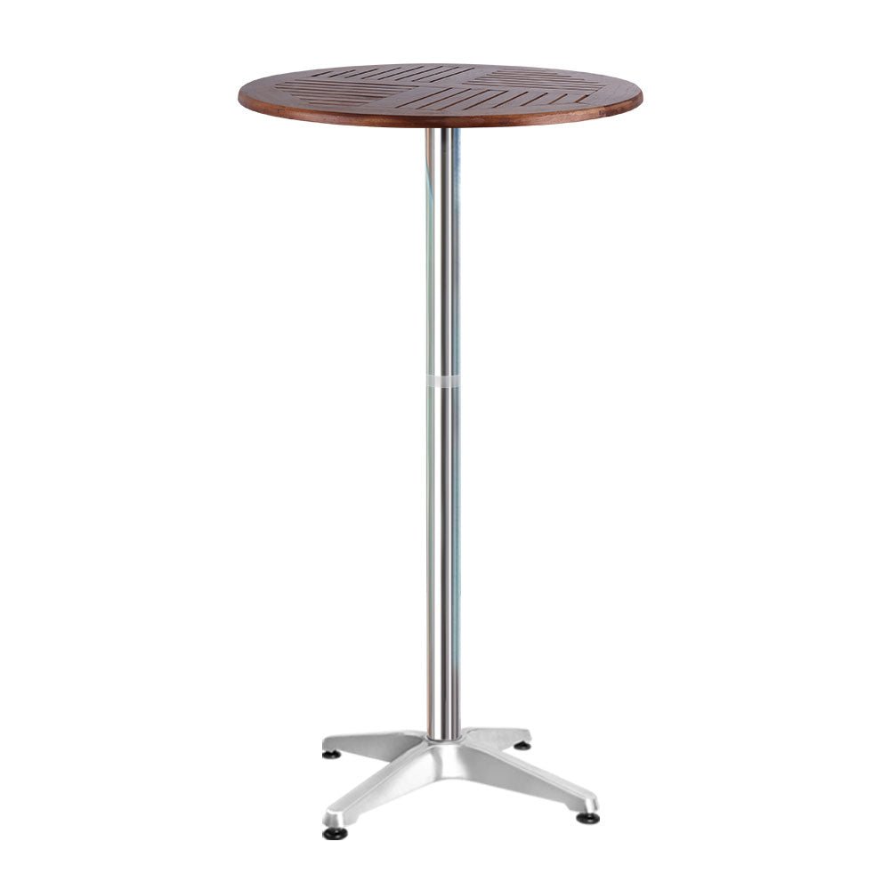 Outdoor Bar Table Furniture Wooden Cafe Table Aluminium Adjustable Round Gardeon - Outdoor Immersion