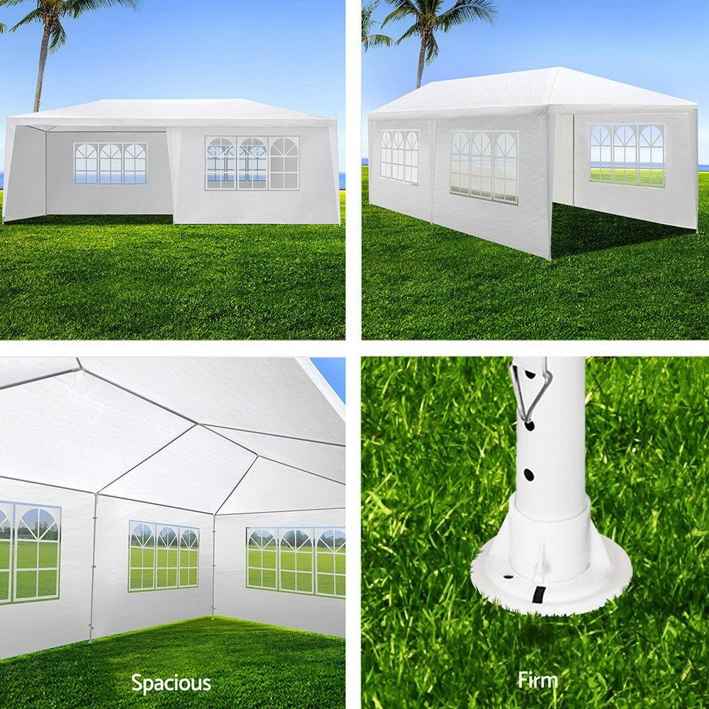 Outdoor Gazebo Marquee Party Tent White 3m x 6m - Outdoor Immersion