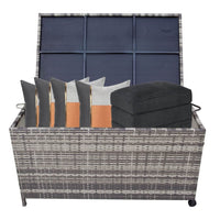 Thumbnail for Outdoor PE Wicker Storage Box Garden 320L-Grey - Outdoor Immersion