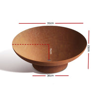 Thumbnail for Outdoor Rustic Steel Bowl Fire Pit 70cm - Outdoor Immersion