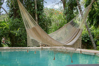 Thumbnail for Outdoor undercover cotton Mayan Legacy hammock with hand crocheted tassels King Size Marble - Outdoor Immersion