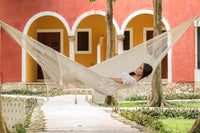 Thumbnail for Outdoor undercover cotton Mayan Legacy hammock with hand crocheted tassels King Size Marble - Outdoor Immersion