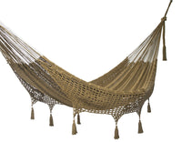 Thumbnail for Outdoor undercover cotton Mayan Legacy hammock with hand crocheted tassels Queen Size Cedar - Outdoor Immersion