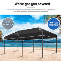 Thumbnail for Red Track 3x6m Folding Gazebo Shade Outdoor Black Foldable Marquee Pop-Up - Outdoor Immersion