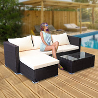 Thumbnail for Sarantino 5pc Modular Outdoor Lounge Set PE Rattan - Brown - Outdoor Immersion