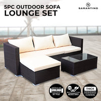 Thumbnail for Sarantino 5pc Modular Outdoor Lounge Set PE Rattan - Brown - Outdoor Immersion