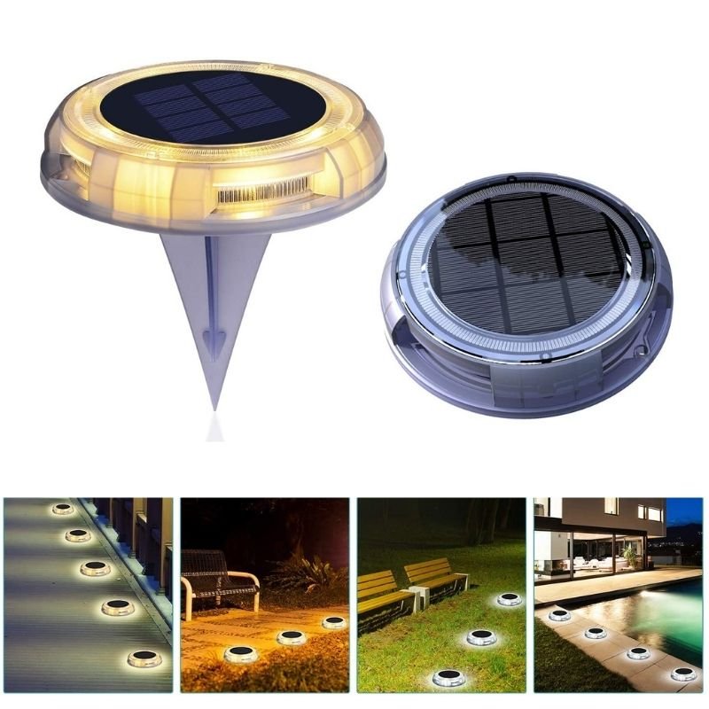 Solar Deck Lights in Warm White- 4 in One Pack - Outdoor Immersion