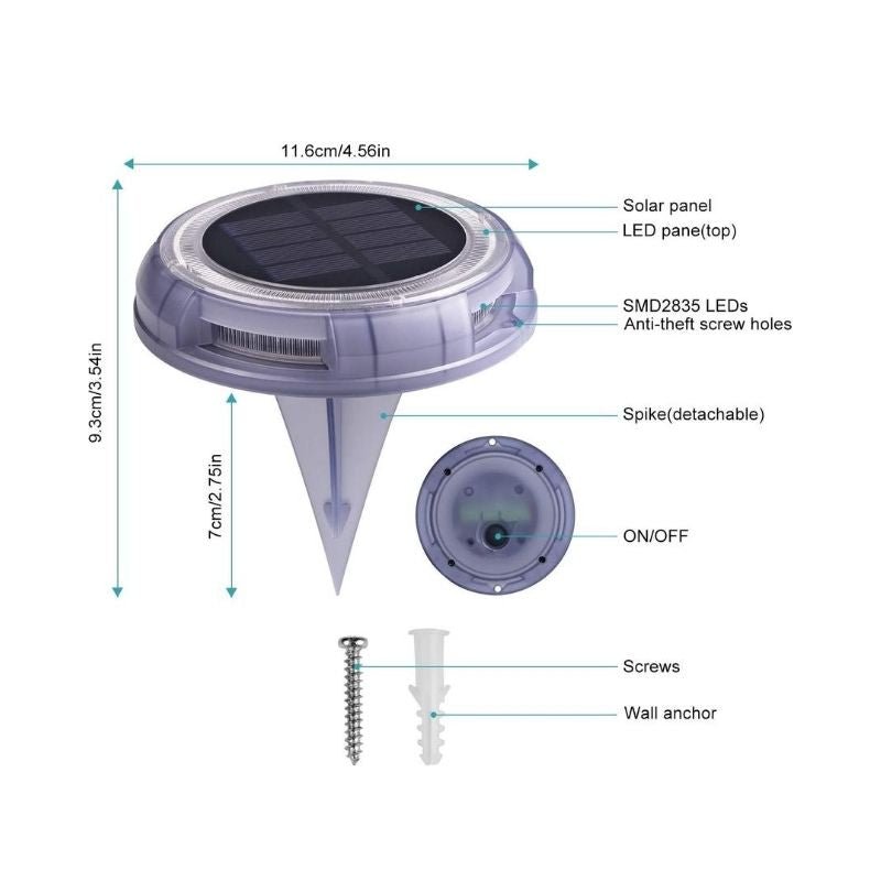 Solar Deck Lights in Warm White- 4 in One Pack - Outdoor Immersion