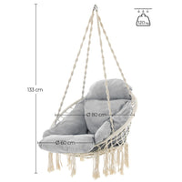 Thumbnail for SONGMICS Hammock Hanging Chair with Cushion Gray - Outdoor Immersion