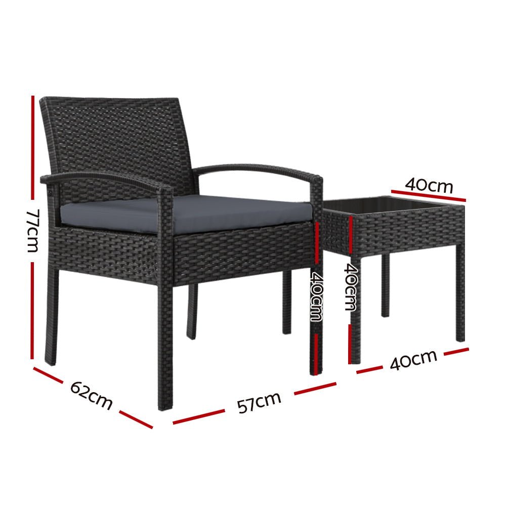 Stylish 3 Piece Outdoor Table & Chairs Set - Outdoor Immersion