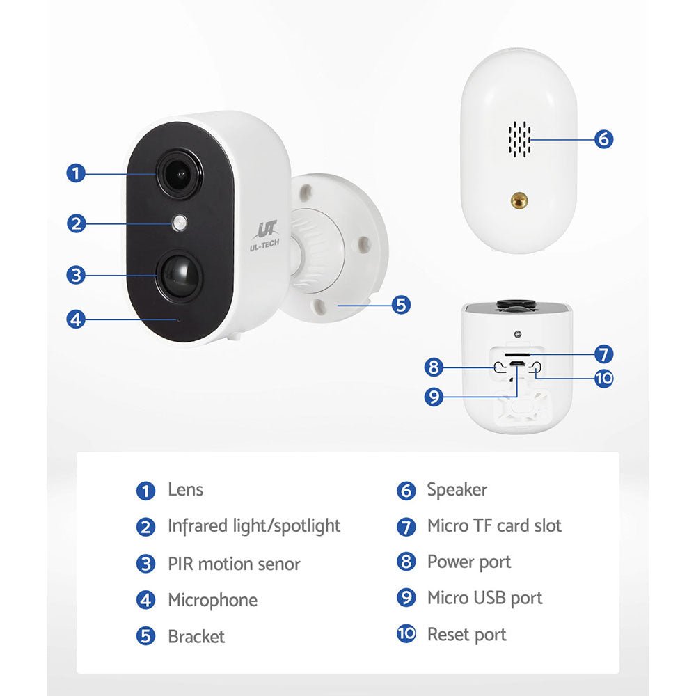 UL-tech 1080P Wireless Security IP Camera Rechargeable Outdoor CCTV Solar Panel - Outdoor Immersion